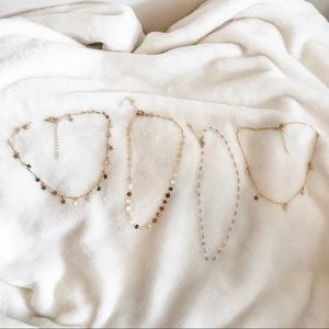 Gold necklace and earrings